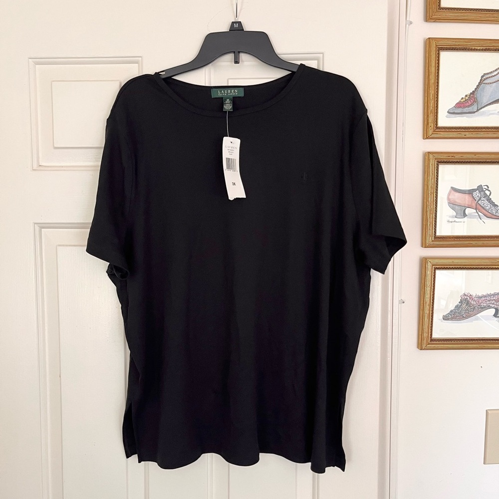 Ralph Lauren Size 3X Black Blouse, NWT